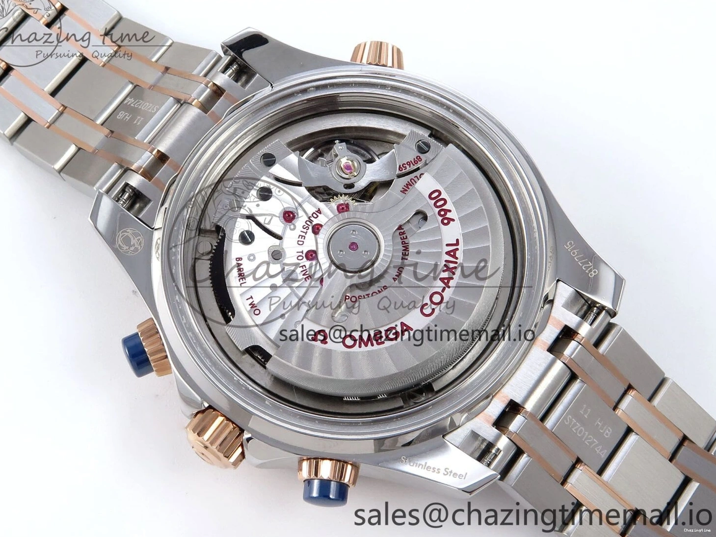 0507 Seamaster 300m Chrono SS YG OMF 1:1 Best Edition Blue Dial on SS YG Bracelet A Popular 7685